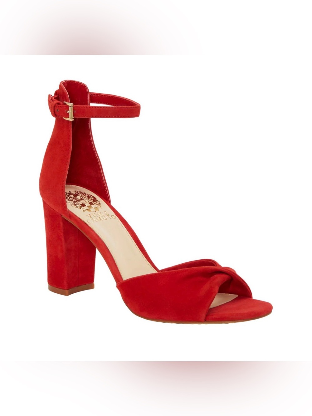 New Vince Camuto Wesher Leather Ankle Strap Heeled Sandal 8.5